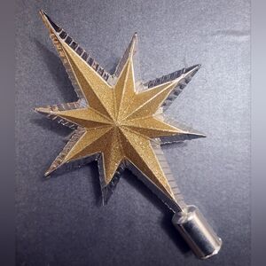 Christmas New Year Gold and Silver Star Tree Topper